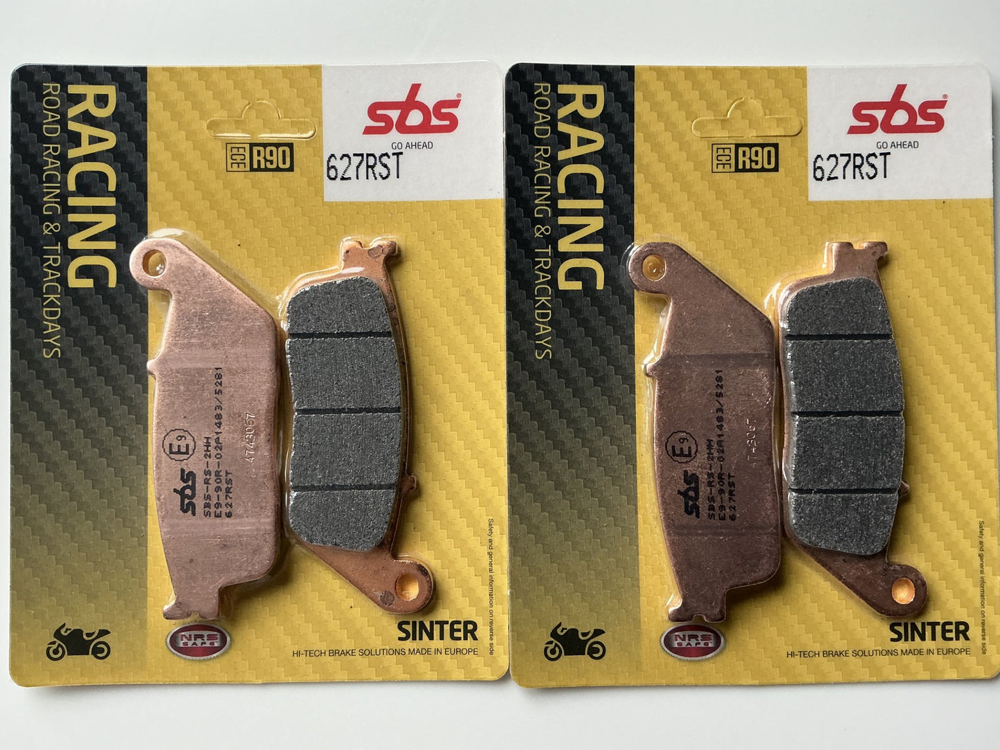 SBS 627RST (2 PACKS) Racing Road Sport Track Sintered Front Brake Pads