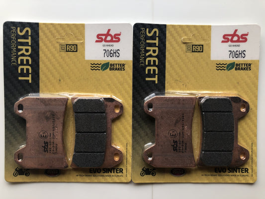 SBS 706HS (2 PACKS) Sintered Front Brake Pads