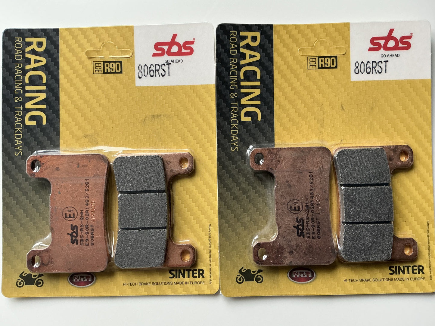 SBS 806RST (2 PACKS) Racing Road Sport Track Sinter Front Brake Pads