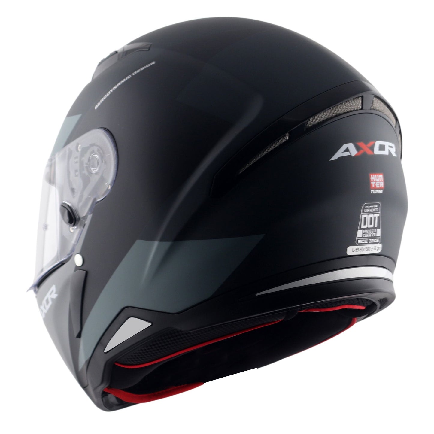 Axor Hunter SH890 Full Face Motorcycle Helmet Turbo Matt Black/Grey
